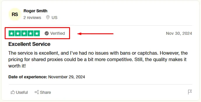 Trustpilot Verified Review