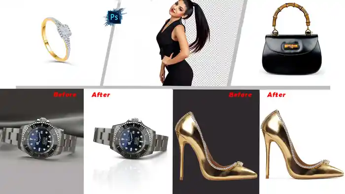 I can background removal, product photo retouching and editing manipulation