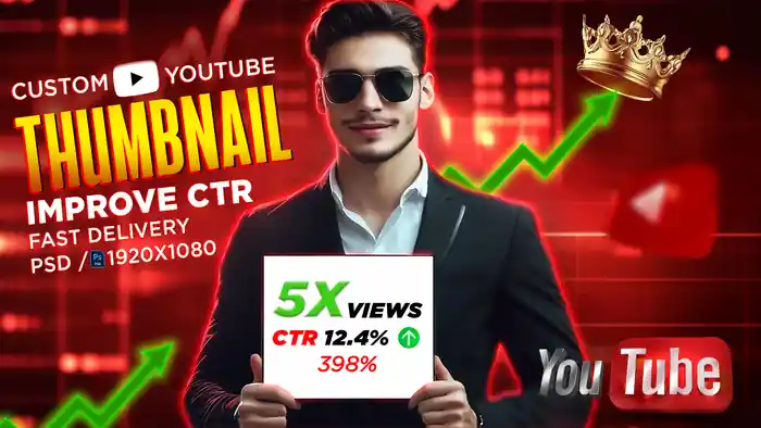 I can design eye catching realistic youtube thumbnail for more clicks