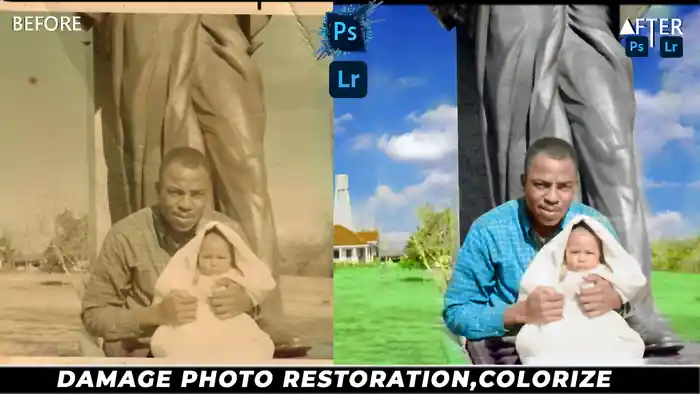 I can old damage restoration photo repair edit natural beauty skin retouch