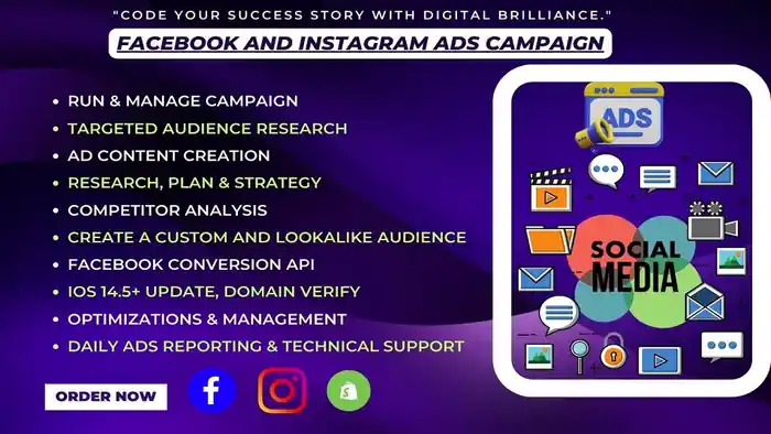 I can setup facebook ads campaign, instagram ads campaign for sales and lead