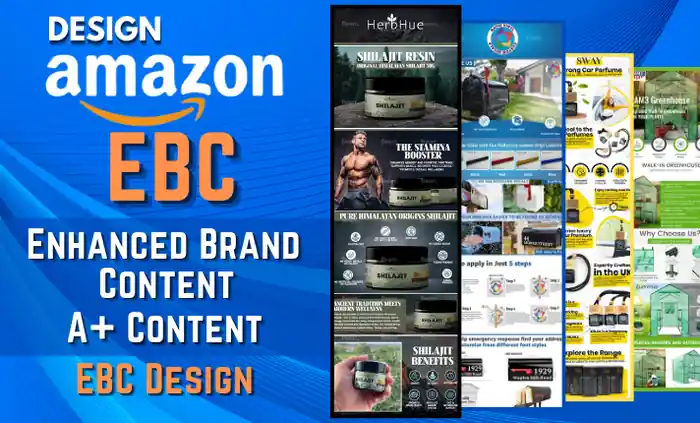 I can design amazon enhanced brand content, amazon a plus content, ebc