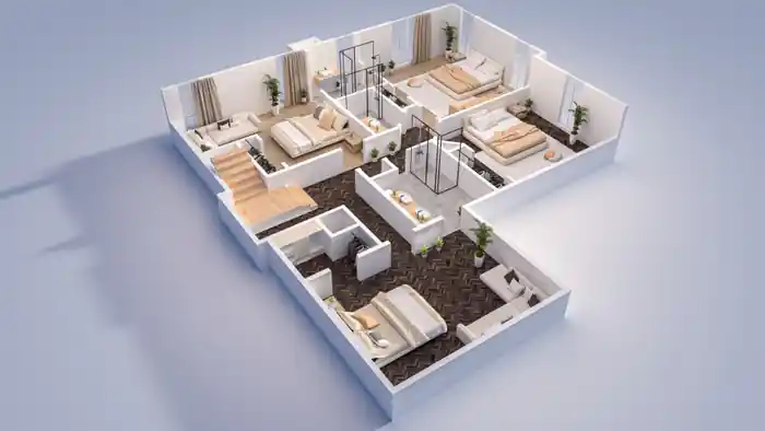 I can 3d rendernig floor plan with visualisation