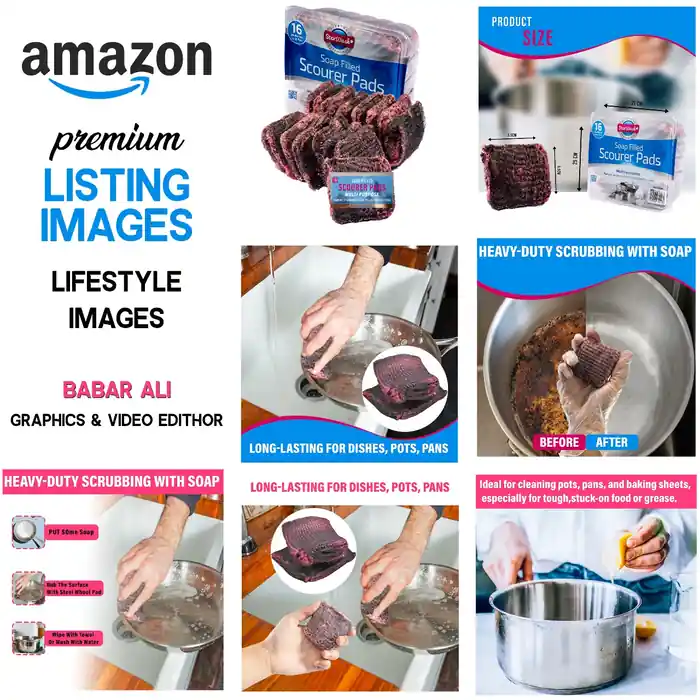 I can Amazon product listing images , A+ content/ EBS and package design
