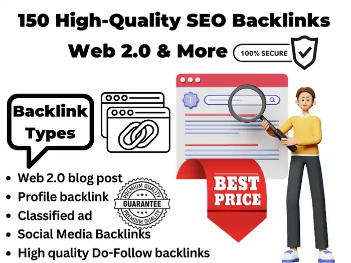 I can Manually Created 150 High-Quality Web 2.0 Backlinks for SEO