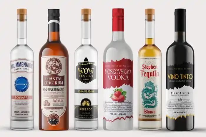 I can Do label or logo for vodka, tequila, liquor, gin, whiskey, rum, wine