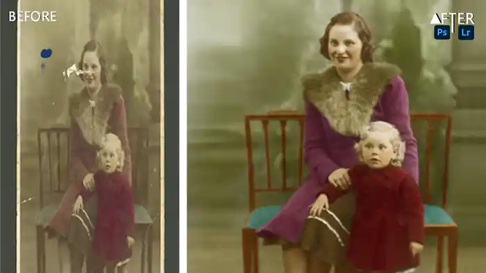 I can old damage restoration photo repair edit natural beauty skin retouch