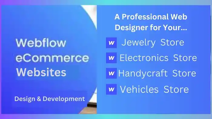 I can do ecommerce,online store, jewelry,handicraft ,car website in webflow