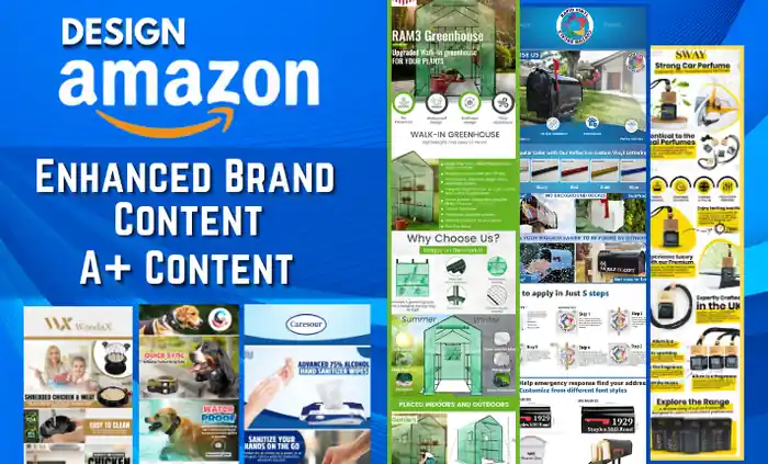 I can design amazon enhanced brand content, amazon a plus content, ebc