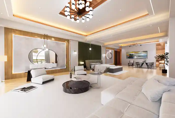 I can do 3d model, interior design, realistic render, walkthrough