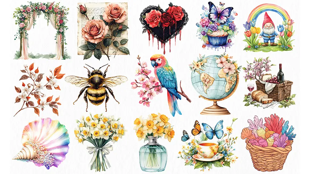 I can Watercolor Clipart Illustrations Design