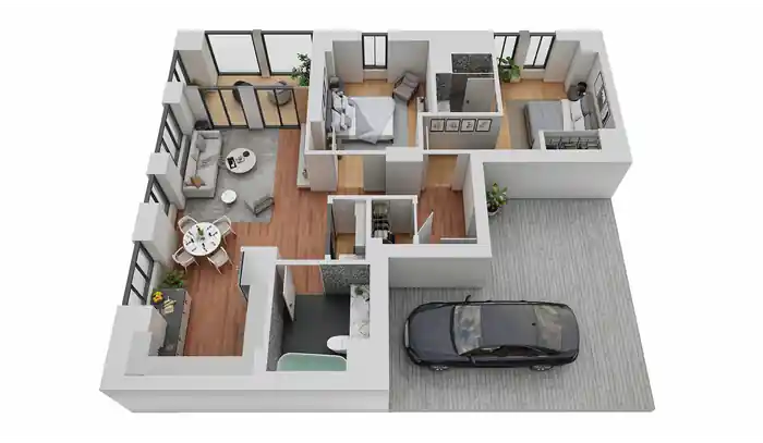 I can create Photorealistic 3D Floor Plan