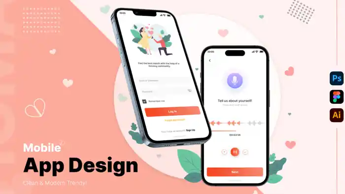 I can create stunning mobile app UI UX in figma or photoshop
