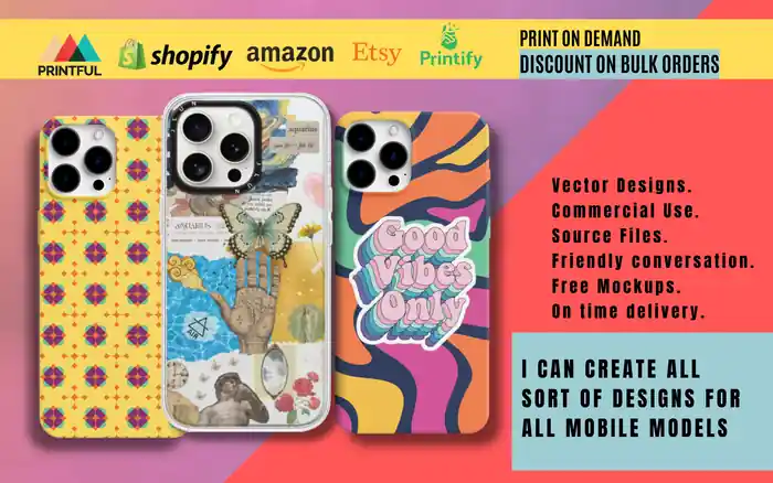 I can design high quality mobile cases, covers, phone cases for POD