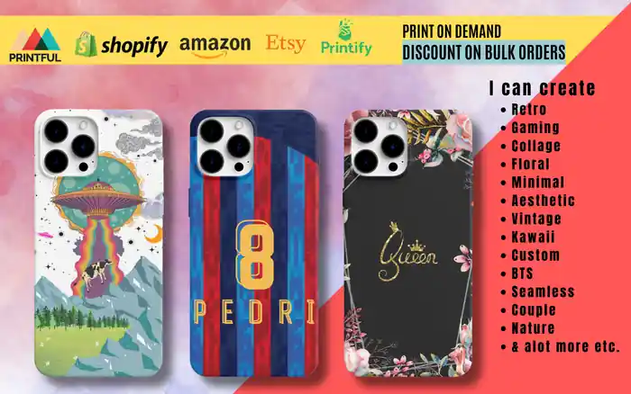 I can design high quality mobile cases, covers, phone cases for POD