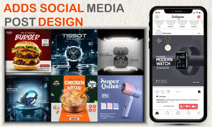I can create social media post design, food, product, and manipulation