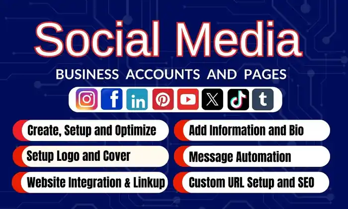 I can create and set up social media accounts for your business
