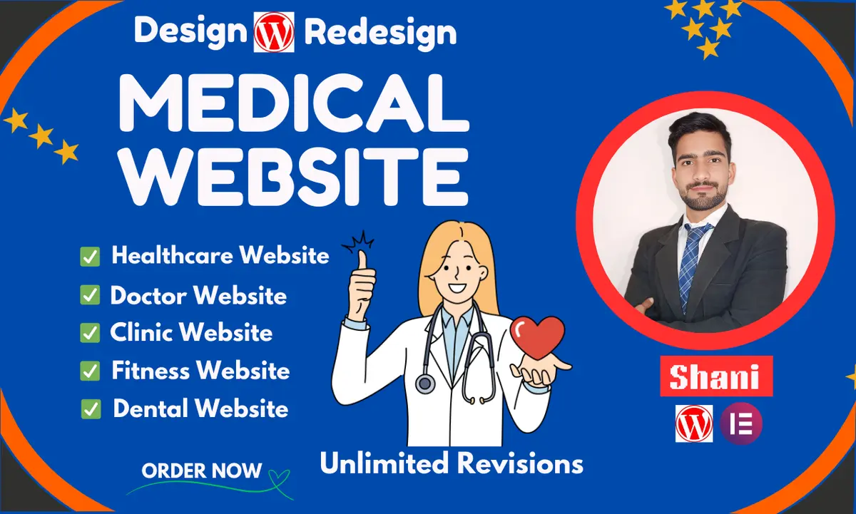 I can design healthcare, doctor, clinic, fitness and dental websites