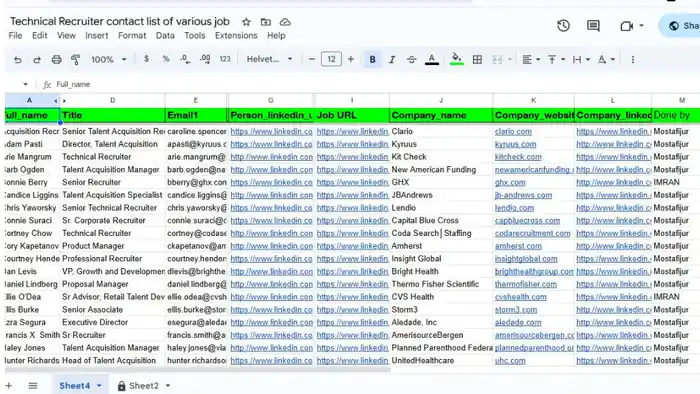 I can create a list of b2b leads/ prospect list/ contact list