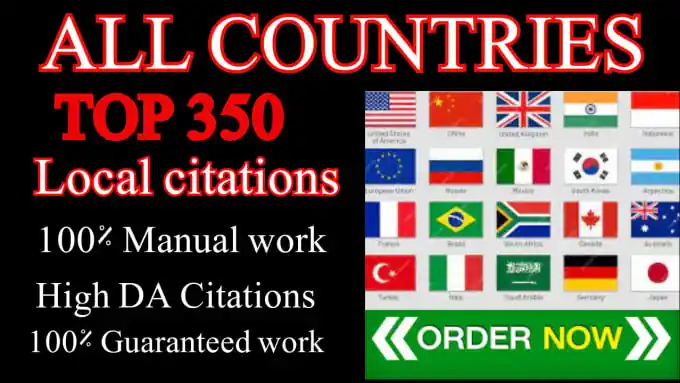 I can do 350 all country local citations for google top ranking local SEO