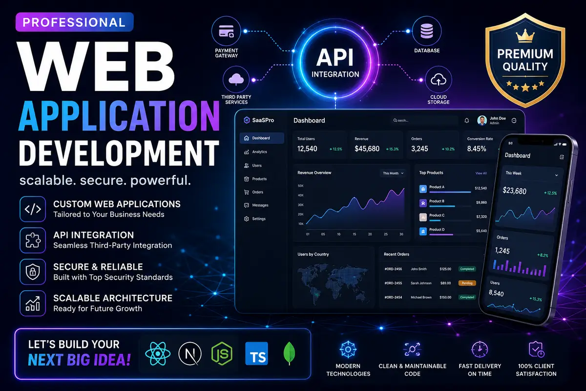 I can do Full Stack Web & SaaS Development with MERN & Next.js