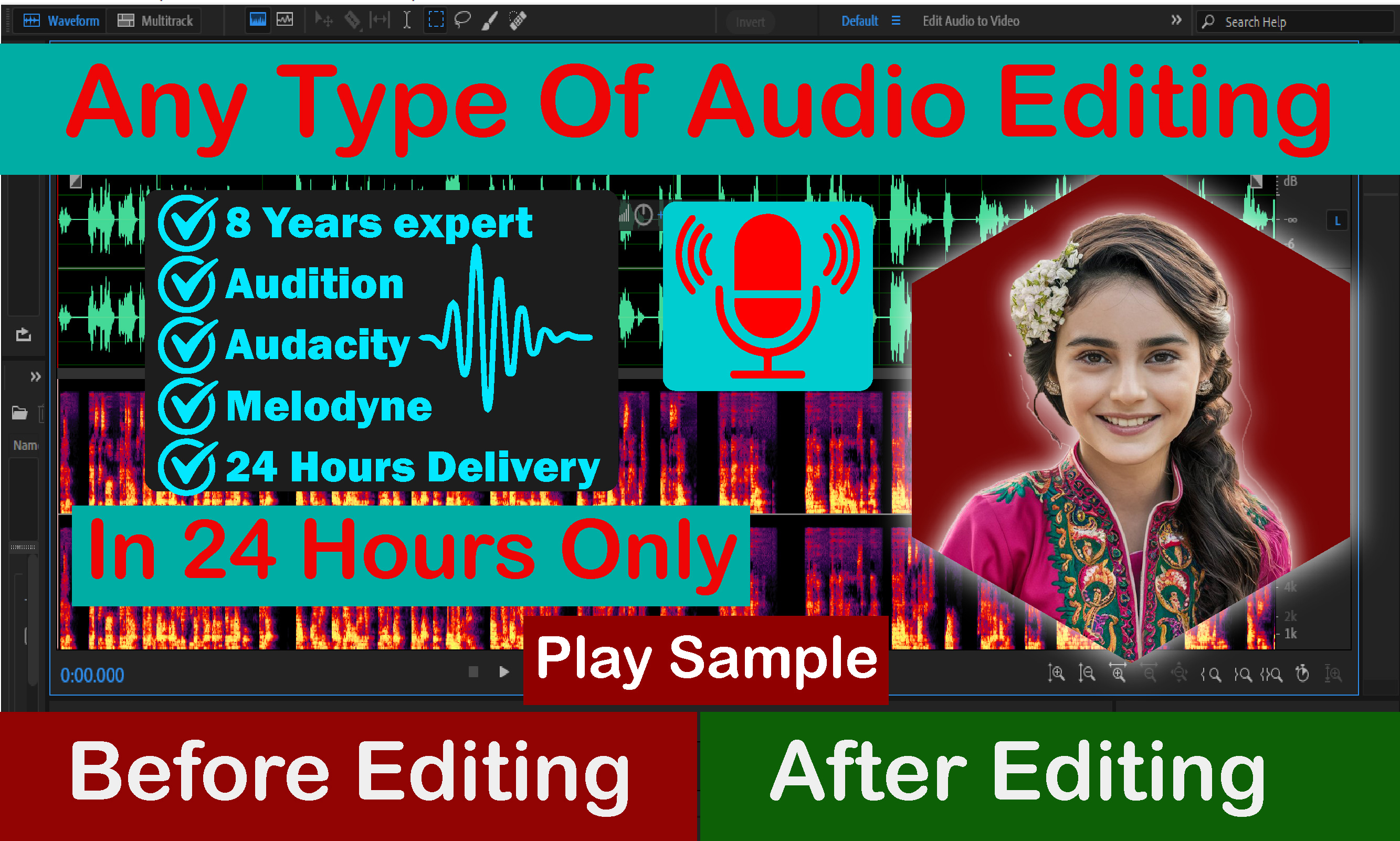 I can audio editing professionally