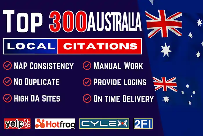 I can provide 200 aus business in local directories or local citation