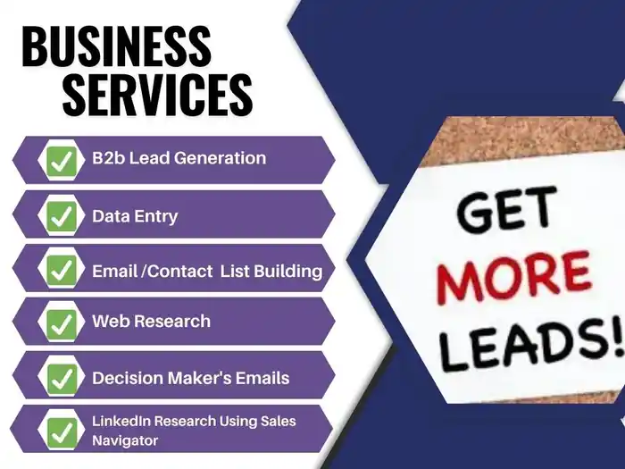 I can B2B Lead Generation, list building, Prospect List