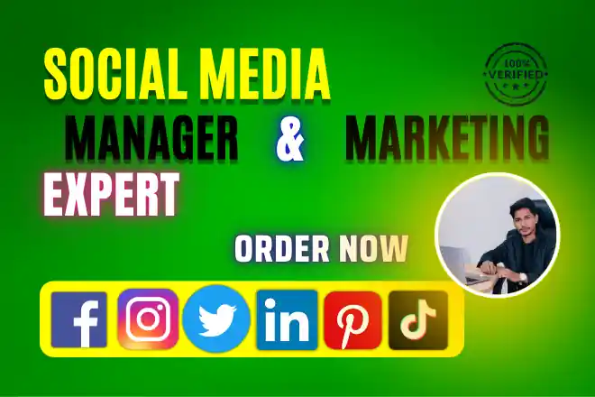 I can be your social media marketing manager expert organic growth