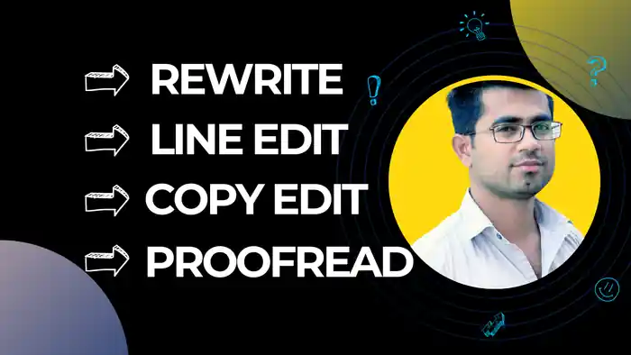 I can rewrite, ghostwrite, copyedit, proofread, line edit or typeset a book