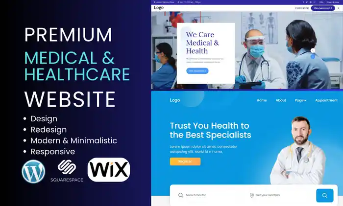 I can design premium medical or healthcare website for you
