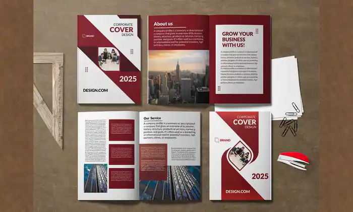 I can design for company profile, annual report, brochure and catalog.