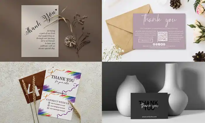 I can do Business card, Thank you card, Greetings card & Visiting card
