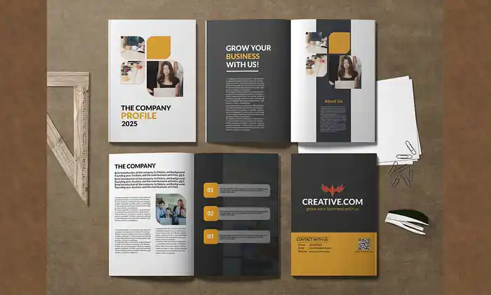 I can design for company profile, annual report, brochure and catalog.
