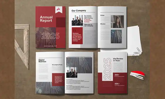 I can design for company profile, annual report, brochure and catalog.