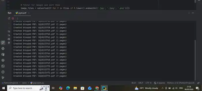 I can Bulk JPG to PDF Conversion via Python Automation & Scripting