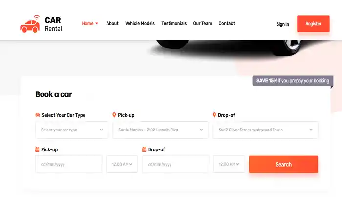 I can Create a Car Rental Website with Online Booking System