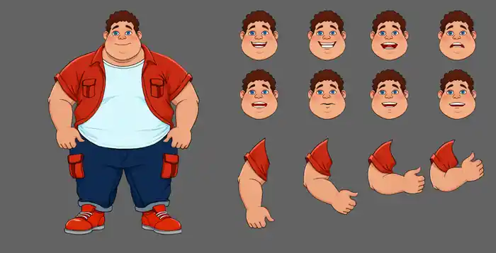 I can do 2d cartoon character design | character sheet | Animation