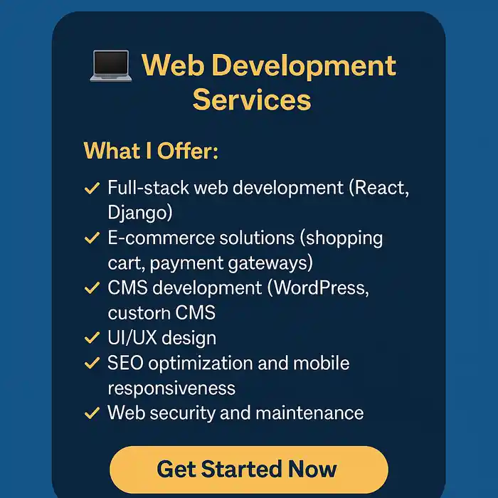 I can build modern, secure web apps using PHP, Django, or MERN