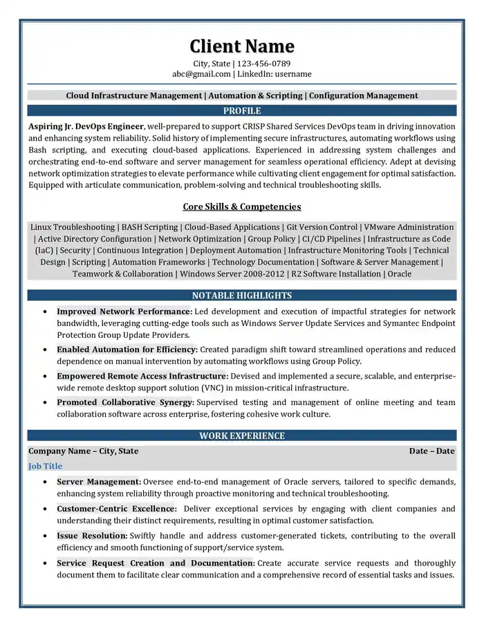 I can write professional resume writing, CV and cover letter