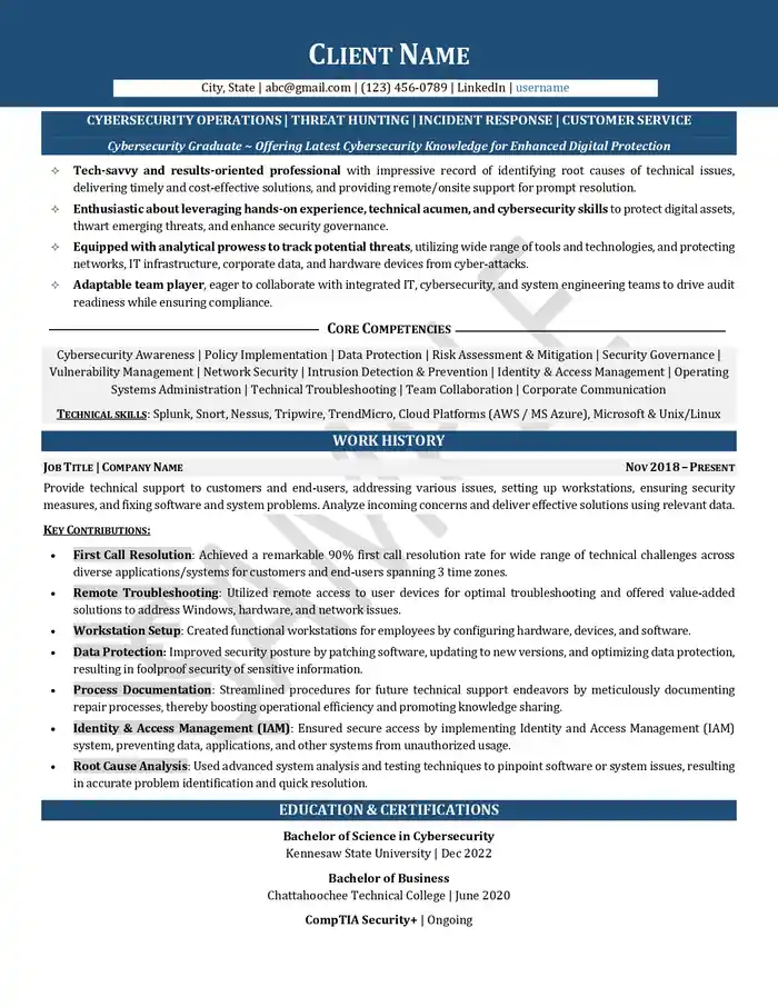 I can write professional resume writing, CV and cover letter