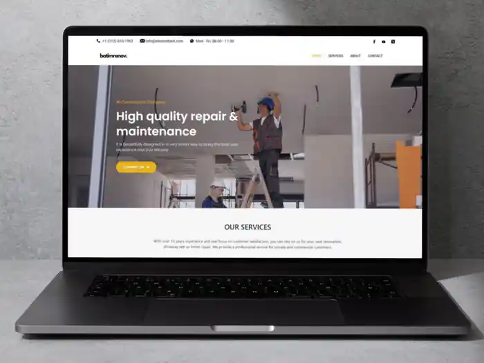 I can build construction, Electrician, roofer, Plumber, Solar Website Design