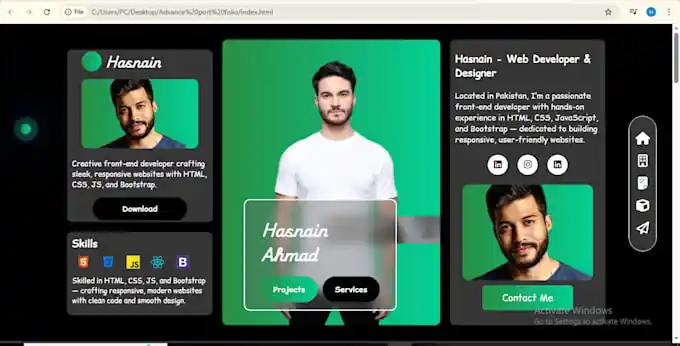 I can Front end developer for Custom & portfolio Website uaing html css js