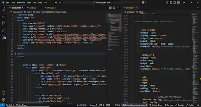 I can Front end developer for Custom & portfolio Website uaing html css js