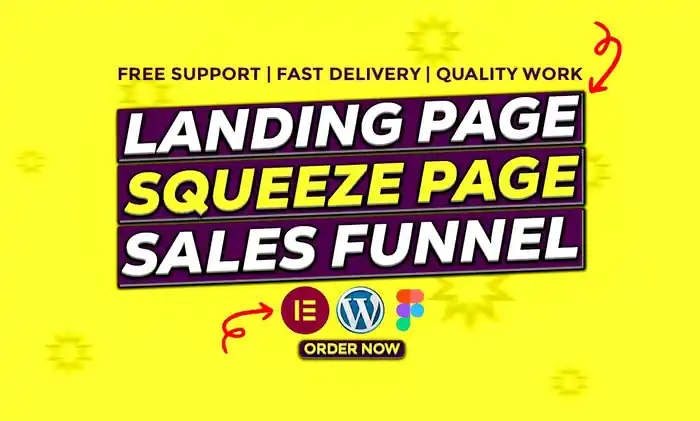 I can WordPress website landing page design, sales page funnel, squeeze page
