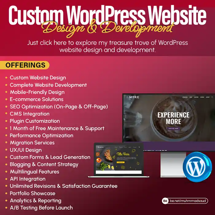 I can design & develop fast, user-focused, SEO-optimized WordPress websites