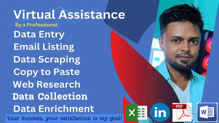 I can Do Data Entry, Copy Paste, Web Research ,and LinkedIn research