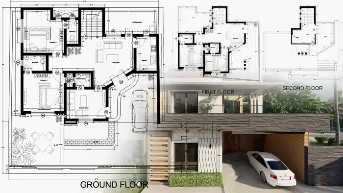 I can be your architect, for house plans, autocad 2d floor plan