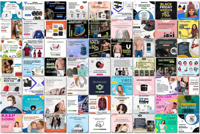 I can design 30 unique Facebook and Instagram posts banners ads in 24 hours