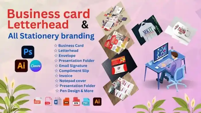 I can  business card, letterhead and all stationery branding